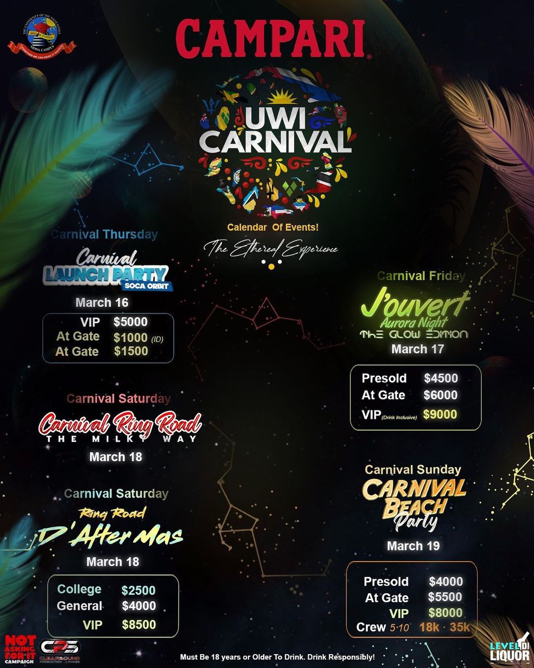UWI Carnival Calendar of Events 2